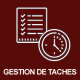 Icone rouge représentant la gestion de tâches et des priorités avec TRAPEC