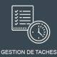 Icone grise représentant la gestion de tâches et des priorités avec TRAPEC