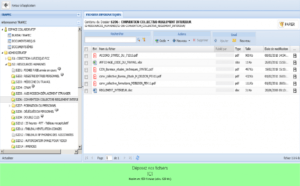 Copie d'écran montrant l'interface de gestion des fichiers informatiques avec le logiciel TRAPEC CONNECT